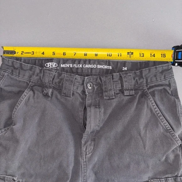RWD Rugged Wear Men's Cargo Shorts 34 Gray Flex Stretch Utility Work Casual - Picture 2 of 7